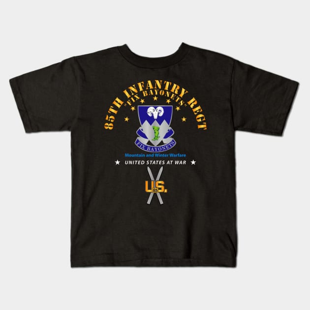 85th Infantry Regt - Fix Bayonets w SKI Branch Kids T-Shirt by twix123844